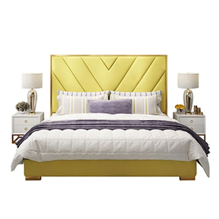 
wedding stainless steel frame double king size and single fabric platform bed 