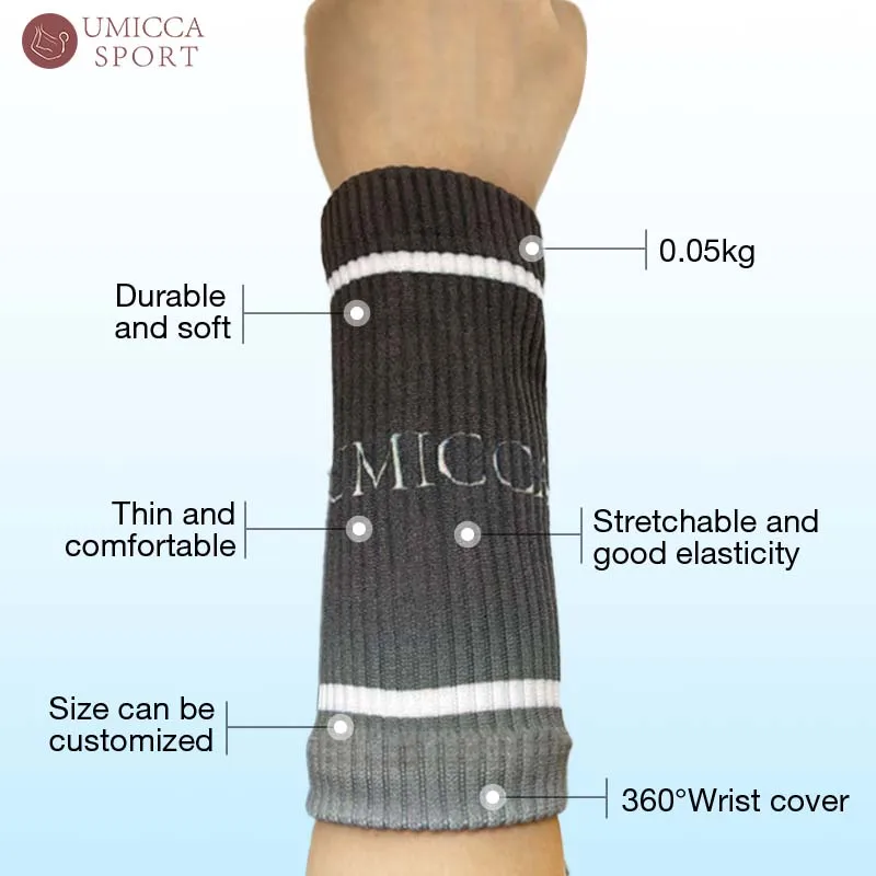 Umicca Custom Fitness Woven Cotton Wristband 100% Nylon Universal USA Flag Sweatband for Absorbent Wrist Braces Sweat Bands