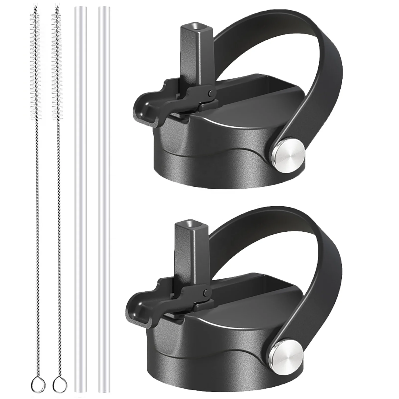 New patent design straw lid for 12oz 18oz 32oz 40oz 64oz wide mouth replacement lid water bottle straw lid