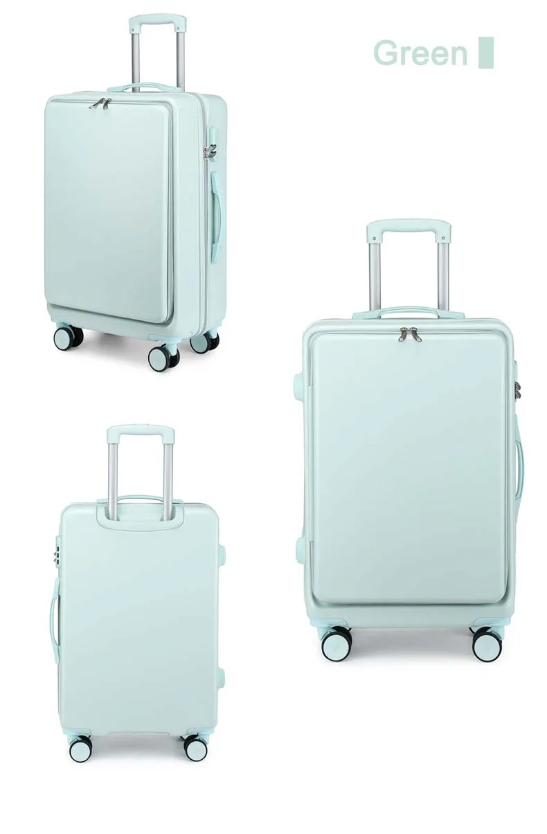 yx16874-Travel Suitcase with Zipper Front Opening for Easy Packing Quick Access Travel Bag Convenient Travel Companion