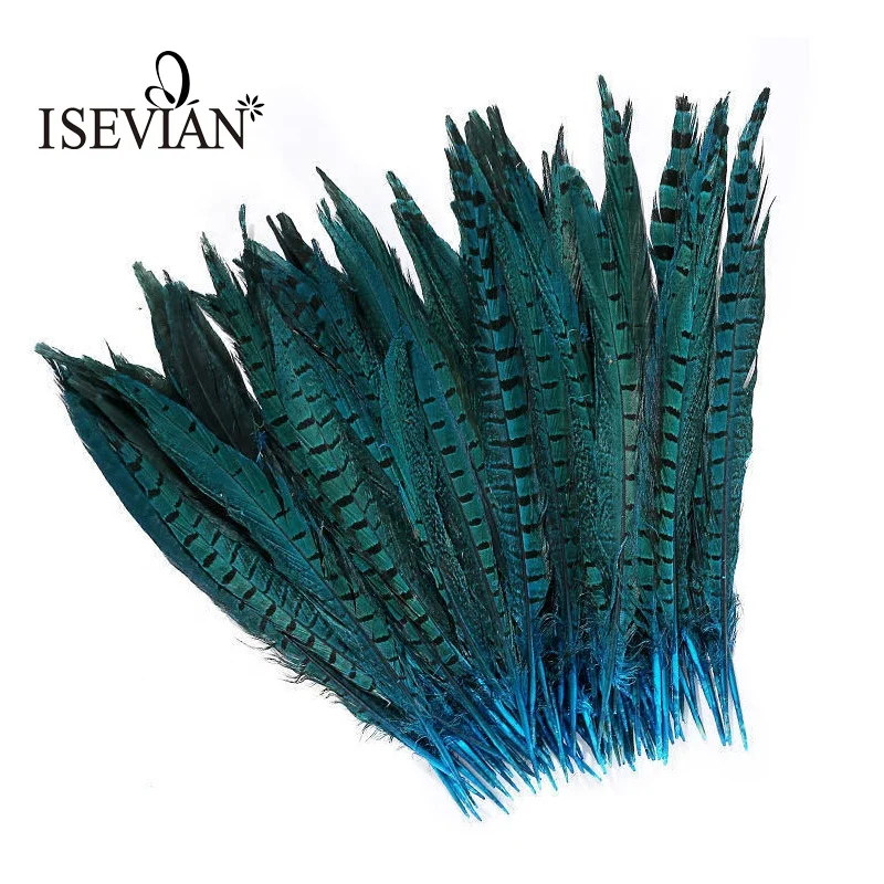  ISEVIAN дешевые окрашенные перья 10-100 см натуральные хвост