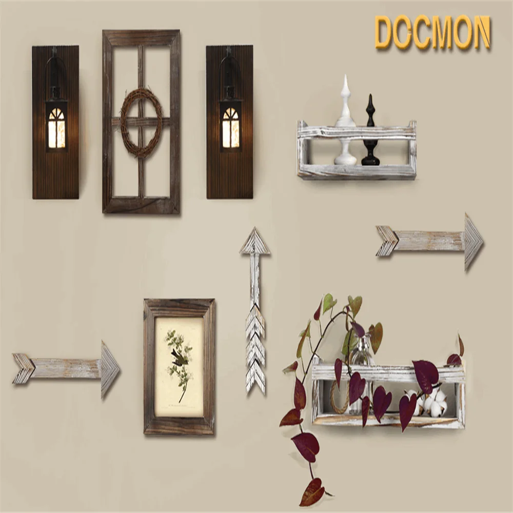 Set of 3 rustic multifunctional durable high quality wall mount solid wood floating corner shelves set