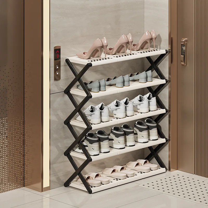 2024 Space Saver Shoe Storage Folding Adjustable Shoe Slots Organizer Double Deck Shoe Rack Holder For Closet Organization