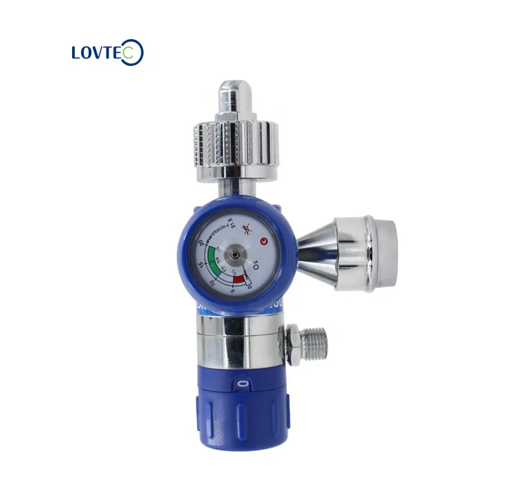 Lovtec American use Bullnose full brass oxygen regulator with quick mini outlet  pressure reducer MEDICAL type