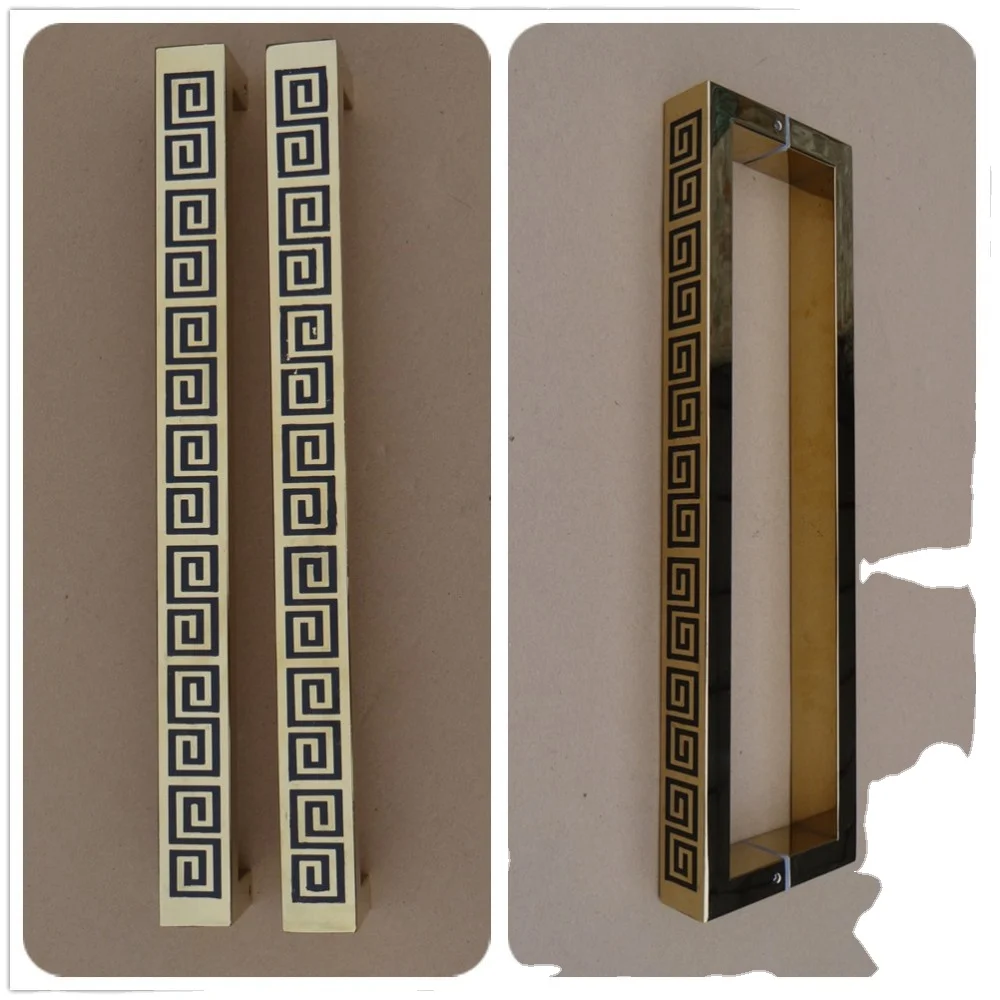 RB-3151 черный аппарат для нанесения рисунка красками квадратной формы в золотом цвете из нержавеющей стали раздвижные стеклянные двери ручка-скоба