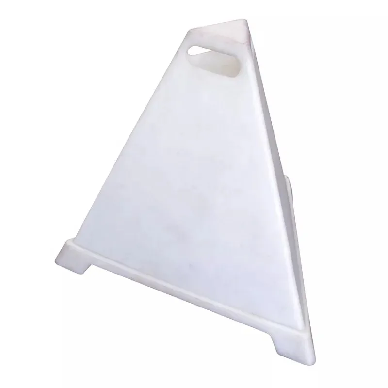 green 3 sided triangular pyramid cone mining area safety sign
