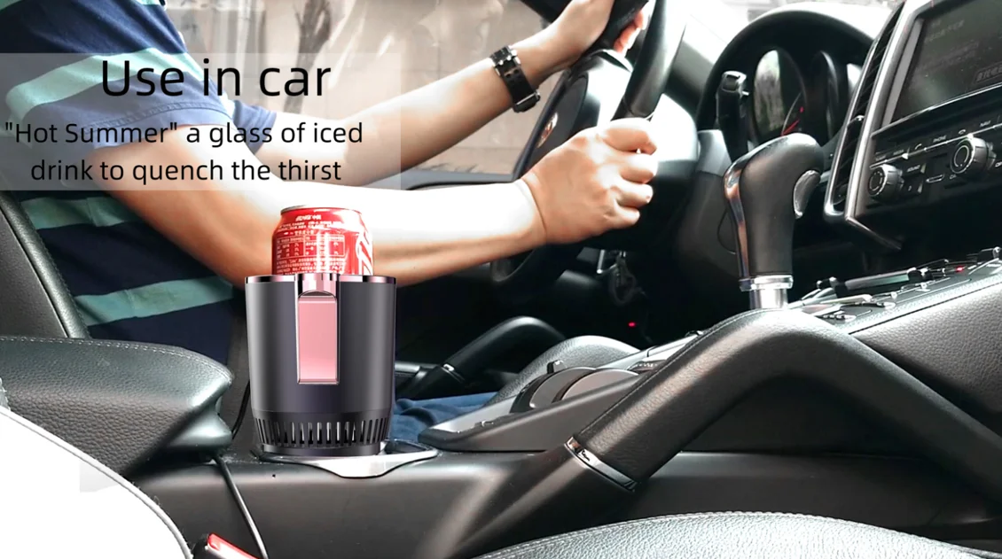 2 in 1 Smart Car Cup Cooler and Warmer Auto Car Cooling and Heating Cup Mug Holder with LED Temperature Display