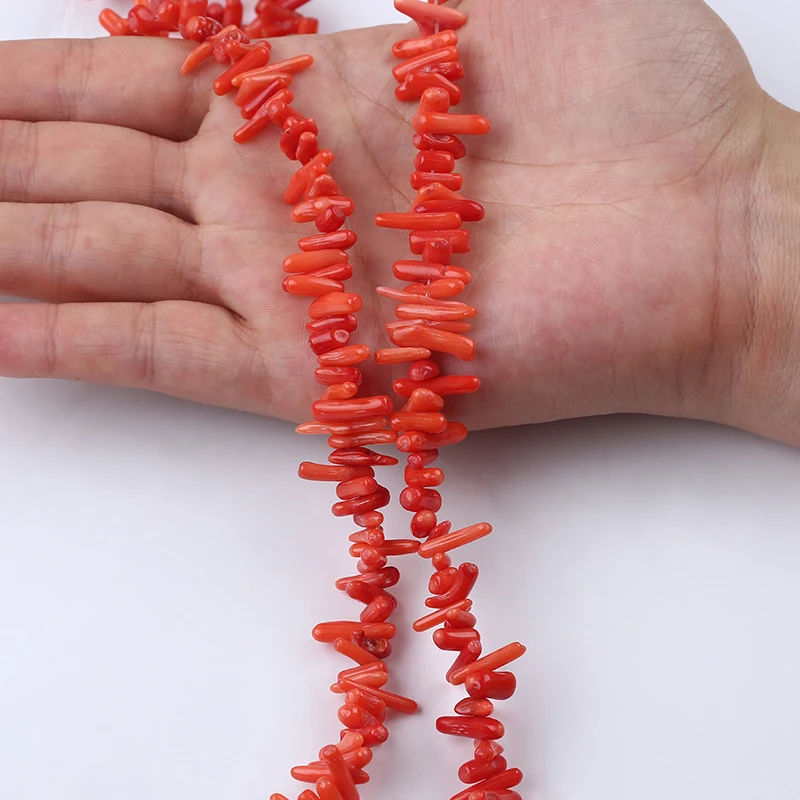 Бусины неправильной формы для изготовления ювелирных изделий белые розовые красные коралловые палочки 12-17 мм