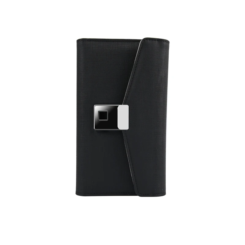 Uptodate 2023 fingerprint lock card holder wallet personal security lock credit card organizer wallet with fingerprint lock