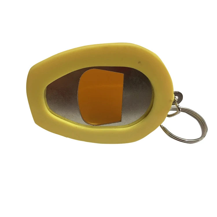 custom plastic keychain cartoon hard hat bottle opener keyring