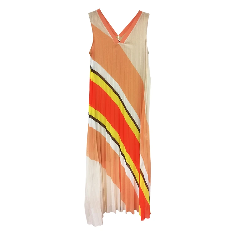 
Italy Brand V Neck Colorful Stripe Fringe 