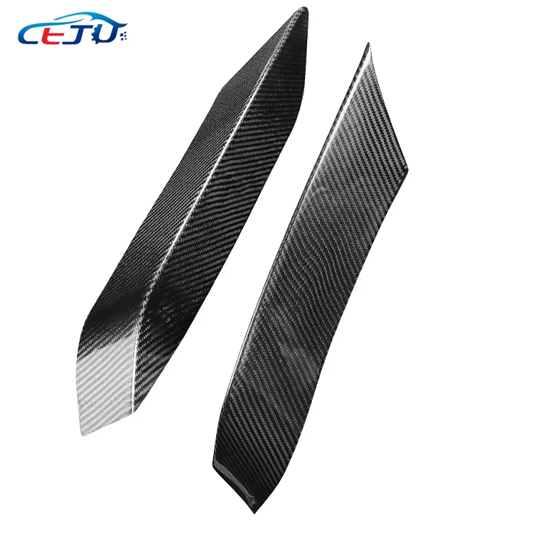Car Accessories Carbon Fiber Look Car Body Kit Front  Corner Bumper Lips Side Splitters Up Flaps For BMW M3 F80