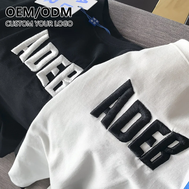 Embroidered Tshirt Men Embroidery T-shirt High Quality Summer Cool 210gsm 100% Cotton Wholesale Factory Custom LOGO Printing