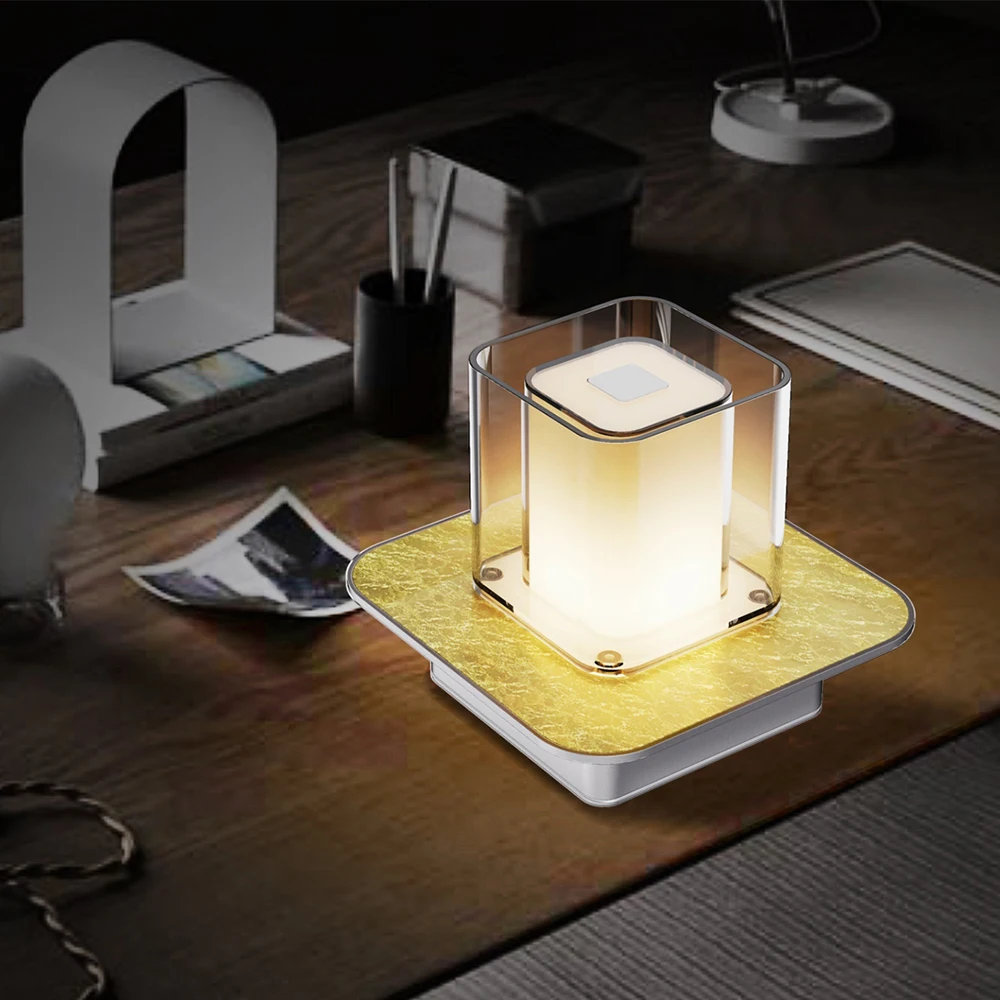 USB Interface Rechargeable LED Touch Switch Bedroom Bedside Night Light Candlestick Table Lamp