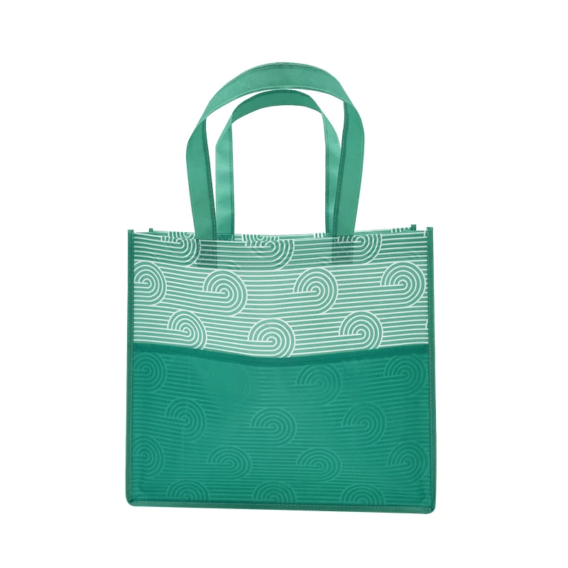 Hot selling custom eco recycled bags grocery promotional laminated non woven tote shopping bag