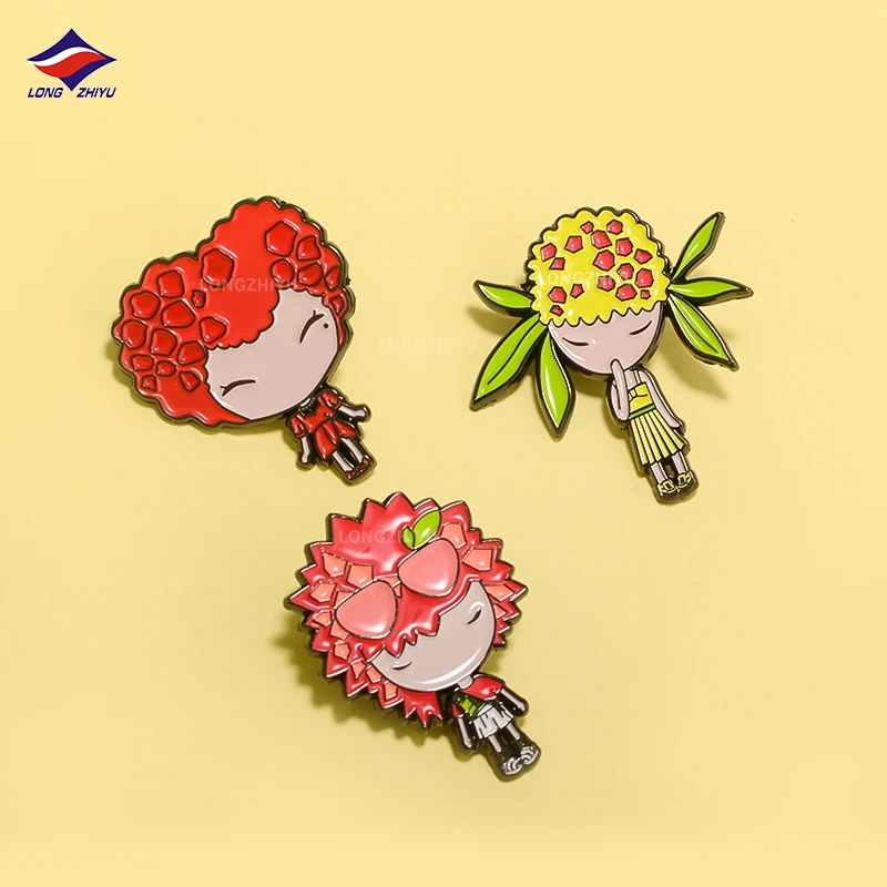 Longzhiyu 15 Years Badge Supplier Flower Enamel Pins Custom Metal Lapel Pin Badges with Your Own Design