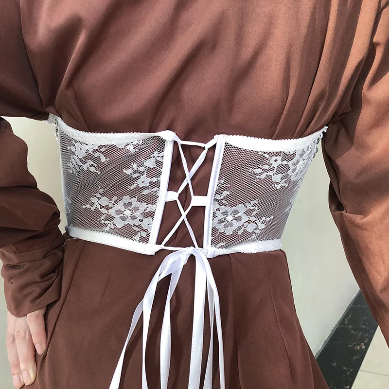 Underbust Waist Corset Belt Lace Open Cup Decorative Corset Short Torso Underwire Boned Underboob Waist Cincher