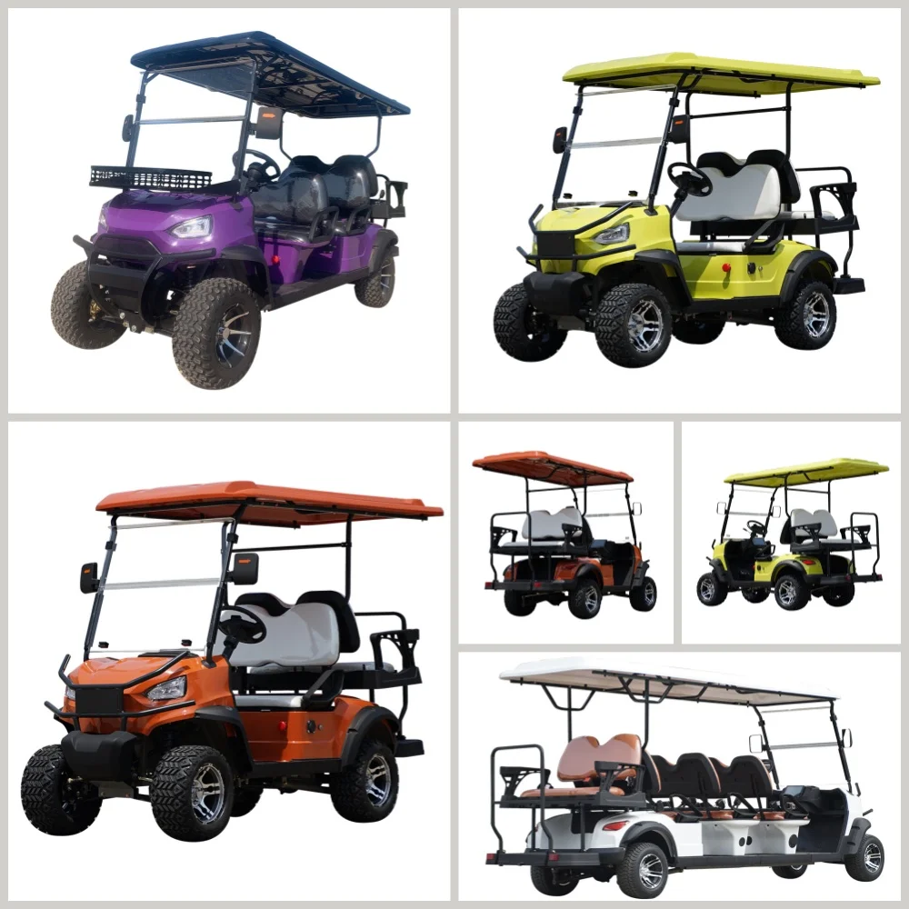 road 48V 72V Lithium Battery Karts Car Buggy2 4 6 8 Small electric golf cart with roof