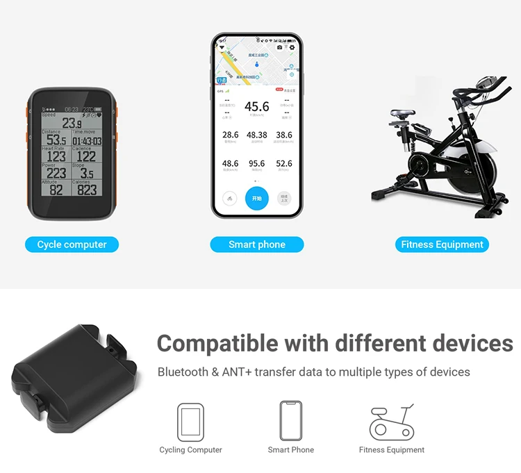 Waterproof Bike Speed Sensor Cycling Sensor ANT+ Wireless Cadence Sensor