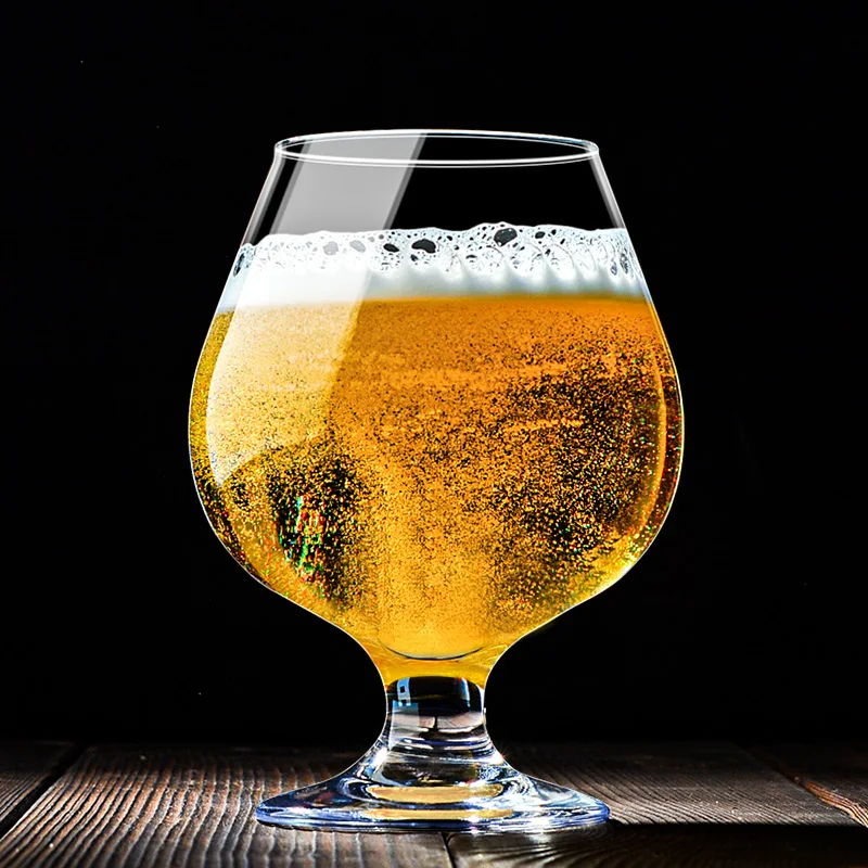 Custom Logo 16 oz Beer Glass Belgian Style Stemmed Tulip Lambic Beer Glasses for Bar Party