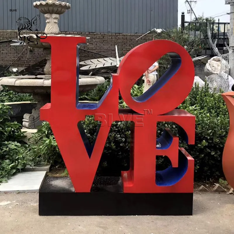  Большой открытый квадратный слова love скульптура из стекловолокна пейзаж
