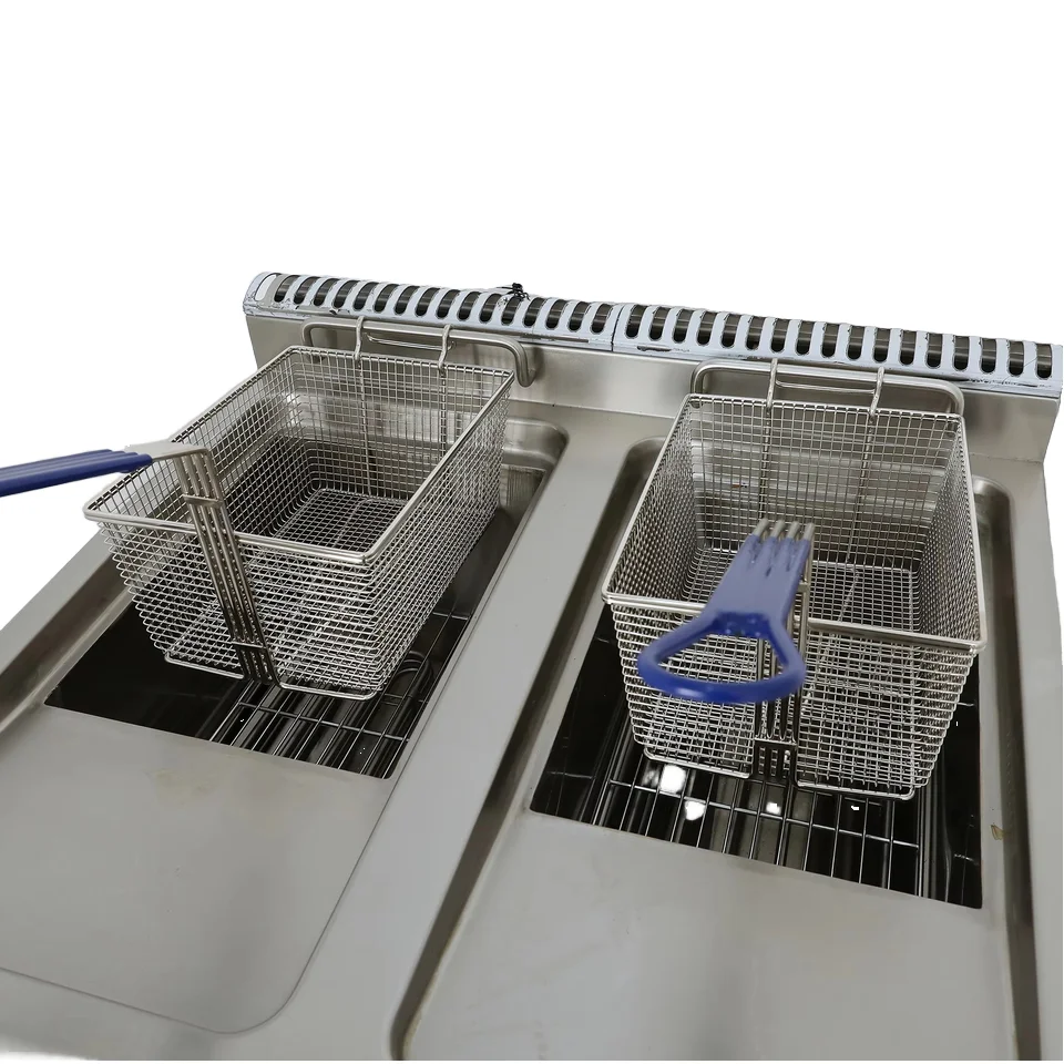 Electric 2-Tank & 2-Basket Fryer Cabinet Kitchen New Condition Restaurant Home Use Retail Hotels Food Shop PLC Core Components