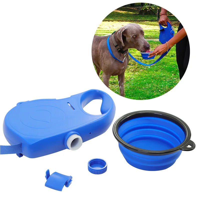 SY 2025 Dog Retractable Leash 3 in 1 Portable Pet Leash Comes With Poop Bag Dispenser And Foldable Silicone Bowl
