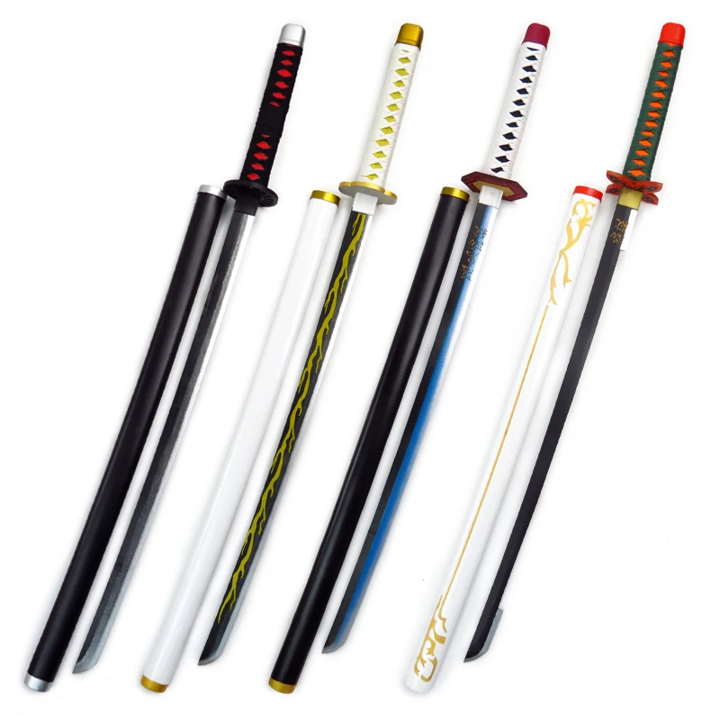 Japan Anime Demon slayer   cosplay Rengoku Kyoujurou wooden swords  bamboo blade  props
