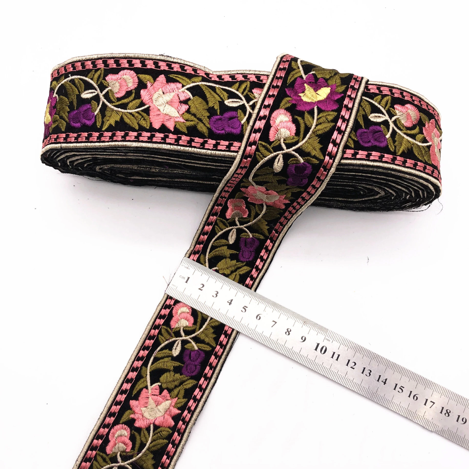 5CM Retro Ethnic Jacquard Ribbon Webbing Embroidery  Lace Sewing Trims Tribal  Fashion Decorative Webbing