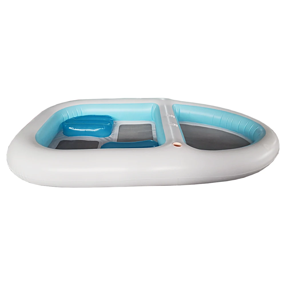Custom Inflatable yacht dock platform floating island fishing kayak boat Bay Breeze Boat Island inflatable pool float boat