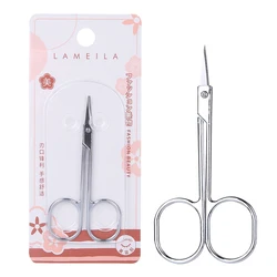 Lameila Custom Logo Eyebrow Scissors Nose Hair Remover Pointed Scissors Eyebrow Stainless Steel Beauty Scissors For Women A0410