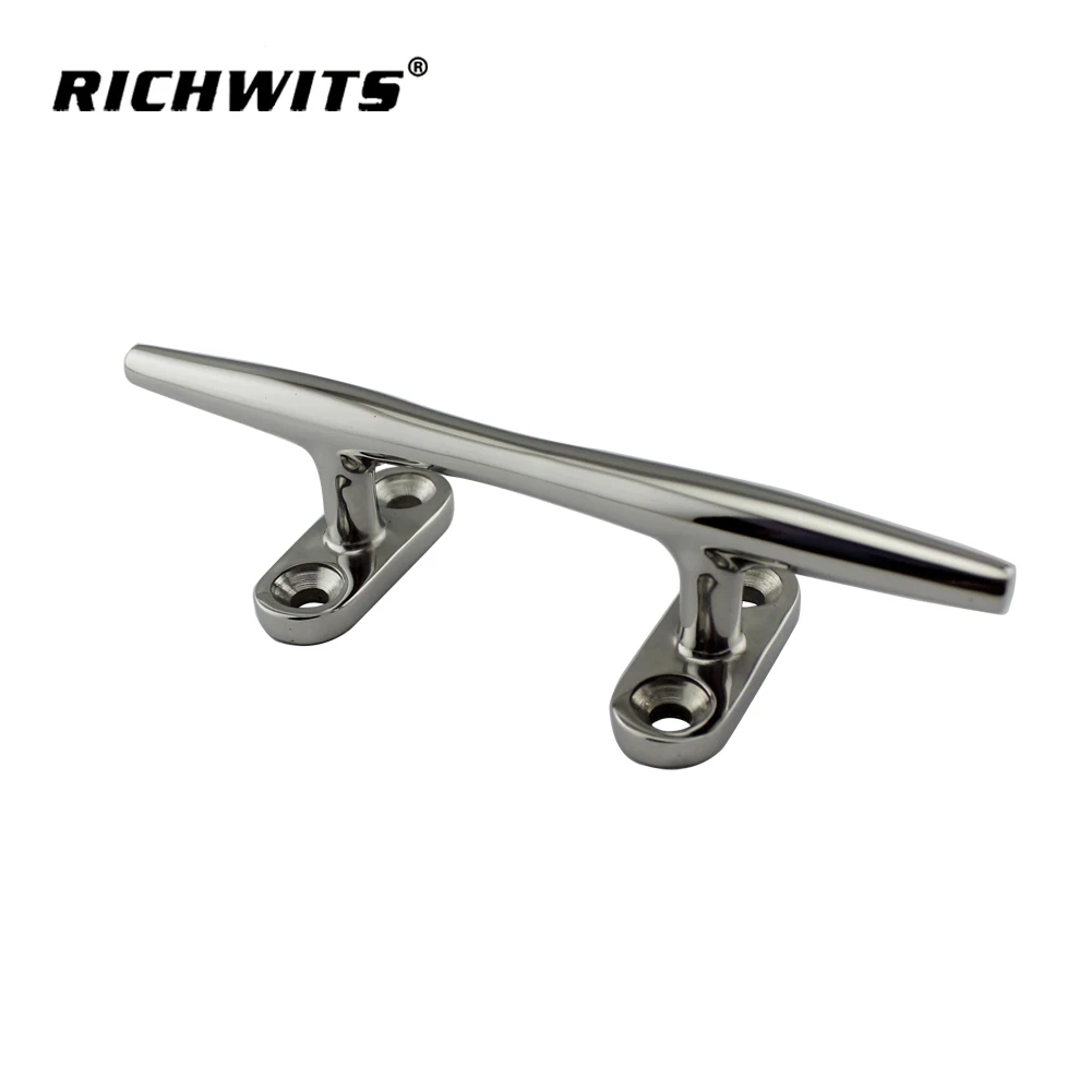 Boat Dock Cleat 4/5/6/8/10/12 inch Boat Cleat Open Base Cleat Marine Heavy Duty 316 Stainless Steel with 4 Pcs Screws