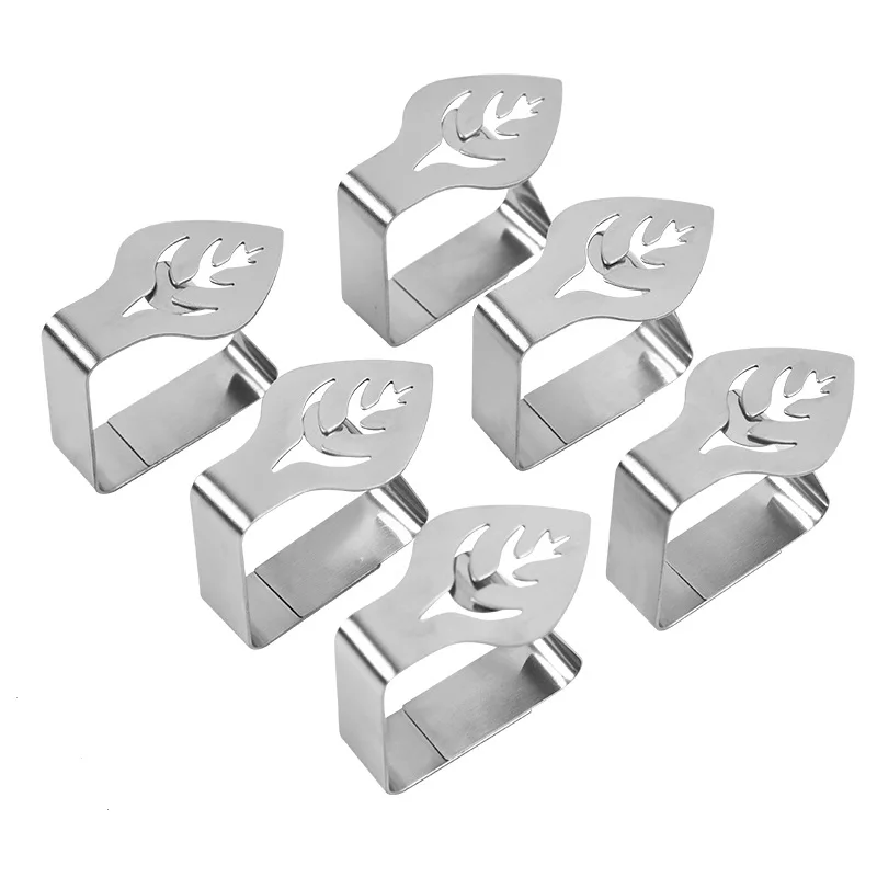 
Custom Made Fashion Design Table Accessories Stainless Steel Dish Holding Clamp Tablecloth Holder Table Cloth Cover Clips 