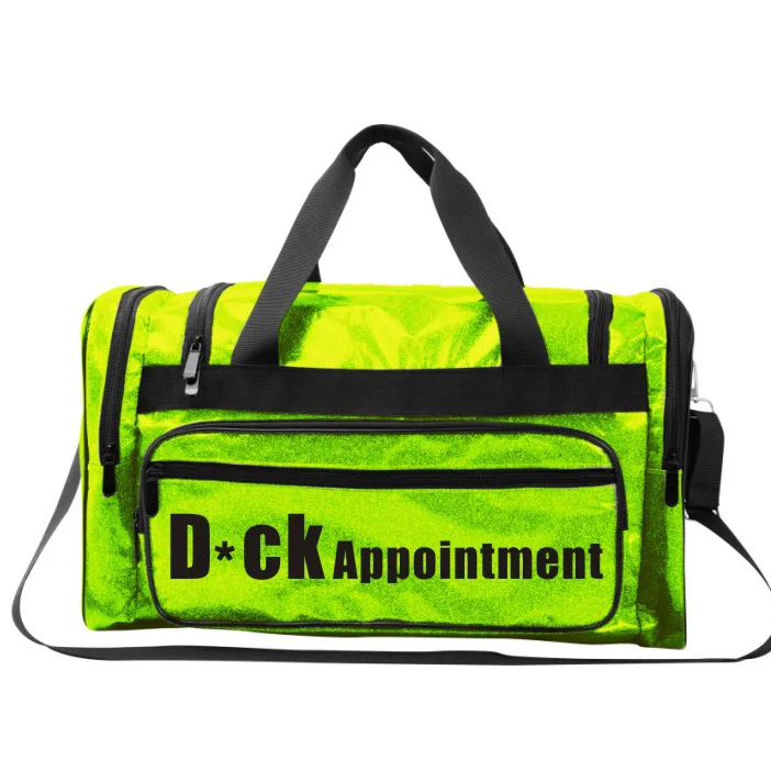 Glitter Spinnanight Duffel Bag Custom Ladies Overnight Spend The Night Cheerleading Bling Tote Bag Large Sneaky Link Duffle Bags