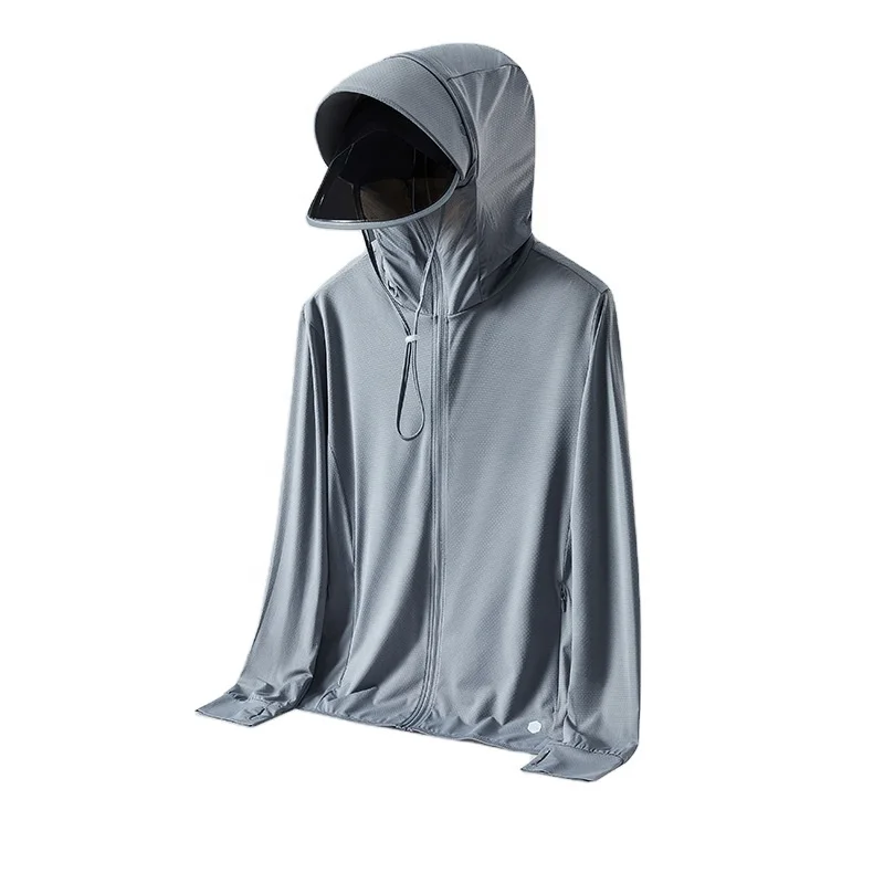 2023 new outdoor ice silk gauze sun protection clothes male hat sun-protective clothes female anti-ultraviolet breathable clothe