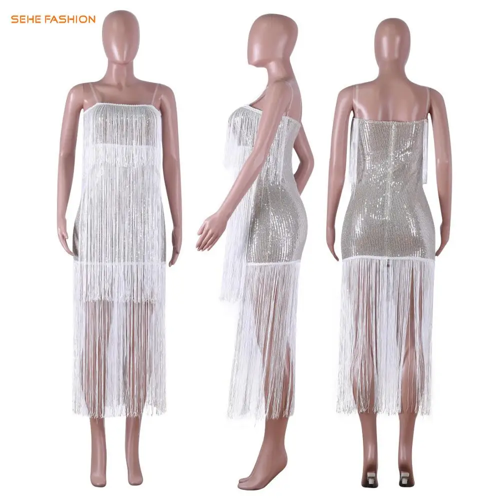 91107-MX83 tassel dress club dress suspenders sexy sehe fashion women