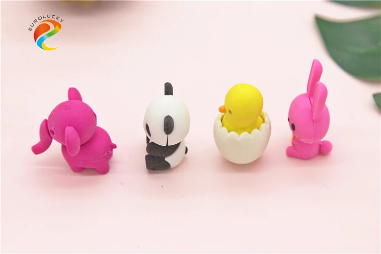 Promotional cute school kids 3d eraser egg