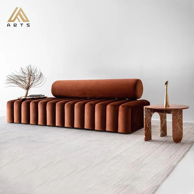 cheap sofa set bench stylish Italian  minimalist velvet fabric living room sofa creative sofa stool