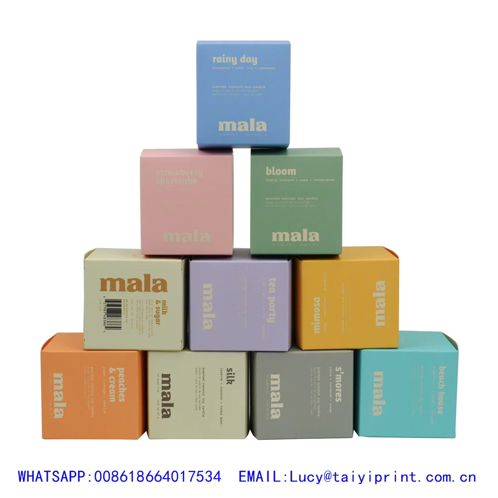 Empty Black Scented Geschenkbox Pack Set Glass Candles Boxes Boite Cadeau Luxury Custom Paper Gift Gar Packaging Candle Box