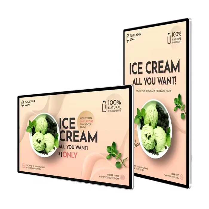 55 inch large screen intelligent LCD video screen subway station multimedia wall flight information display ornament