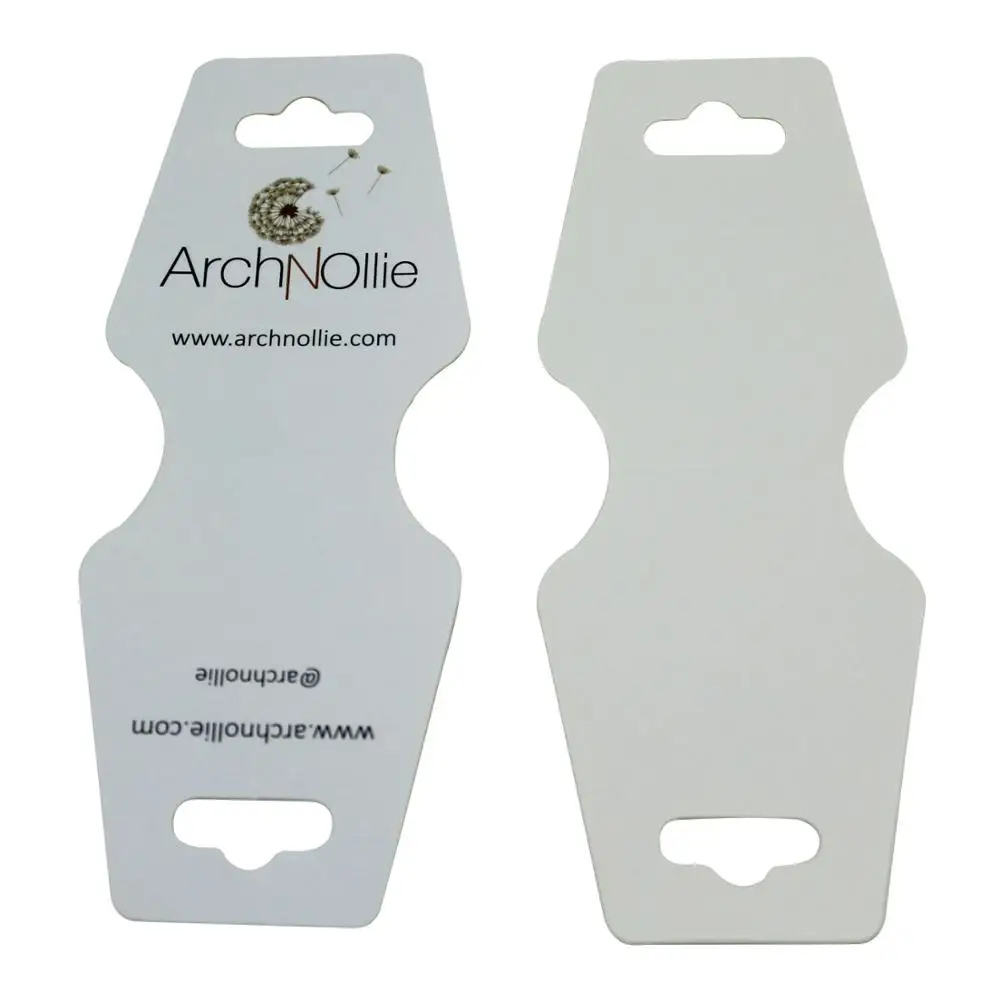 Customized White Paperboard Headband Retail Hanger Display Cards