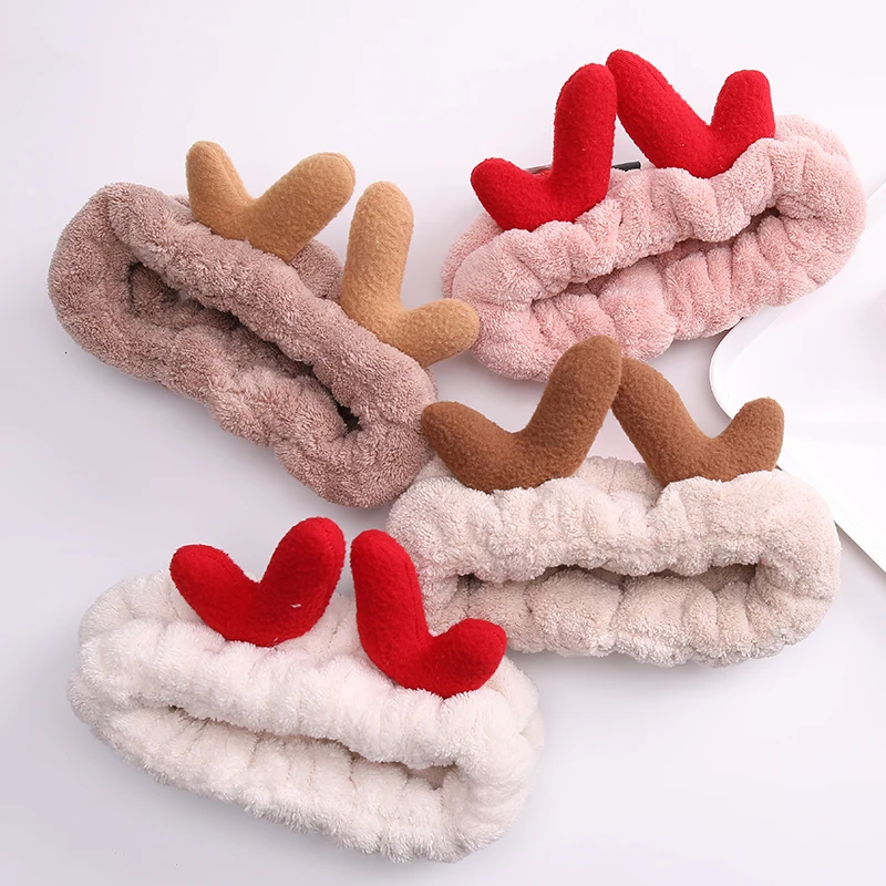 High Quality And Low Price Little Antlers Headband Makeup Bow knot Bath Headband Ladies Facial Spa  hair accessories