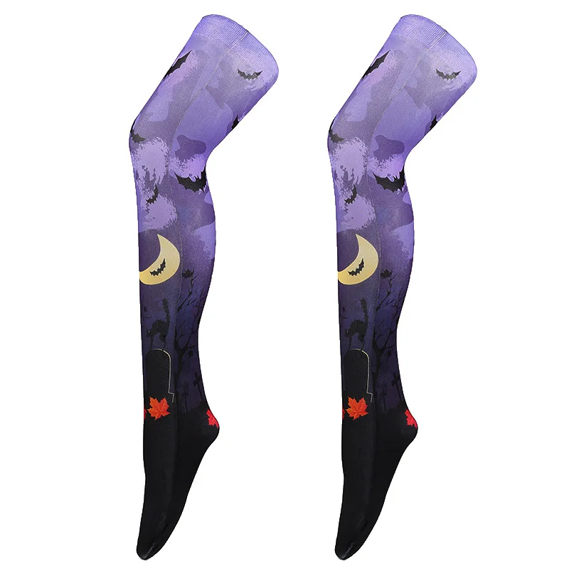 
Custom Thigh High Socks 2019 Personalized Customization Halloween Designs 360 Degree Print Foot Tube Socks 