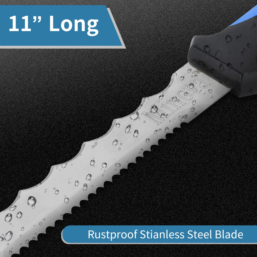 MINOVA 11inch Double Sided Stainless Steel Insulation Knife Custom Logo Mineral Wool Cutter With Sheath