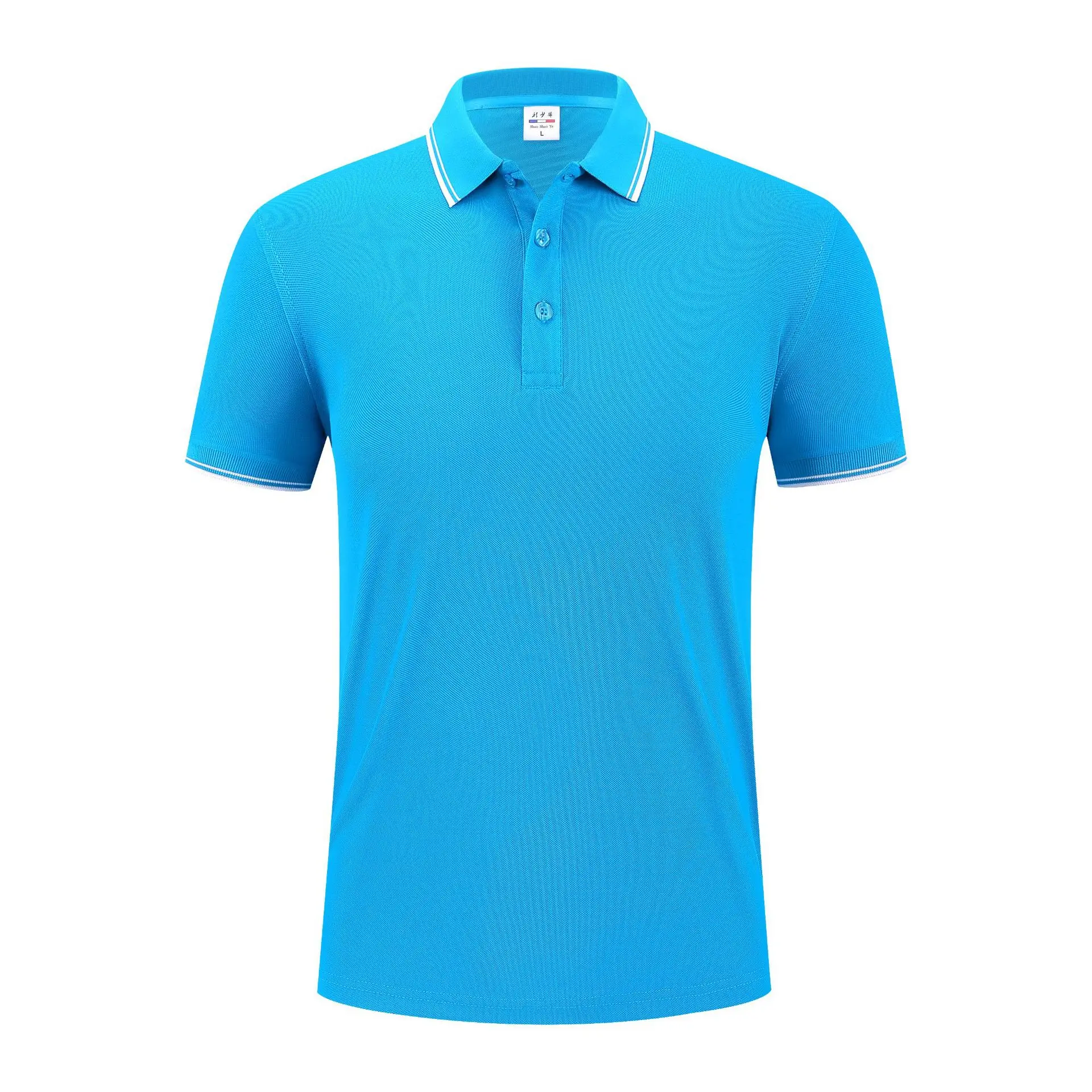 Wholesale Polyester Blank Plain Golf Polo Shirt Uniform Embroidery Custom Logo Lapel Polo Shirt For Men Dropship