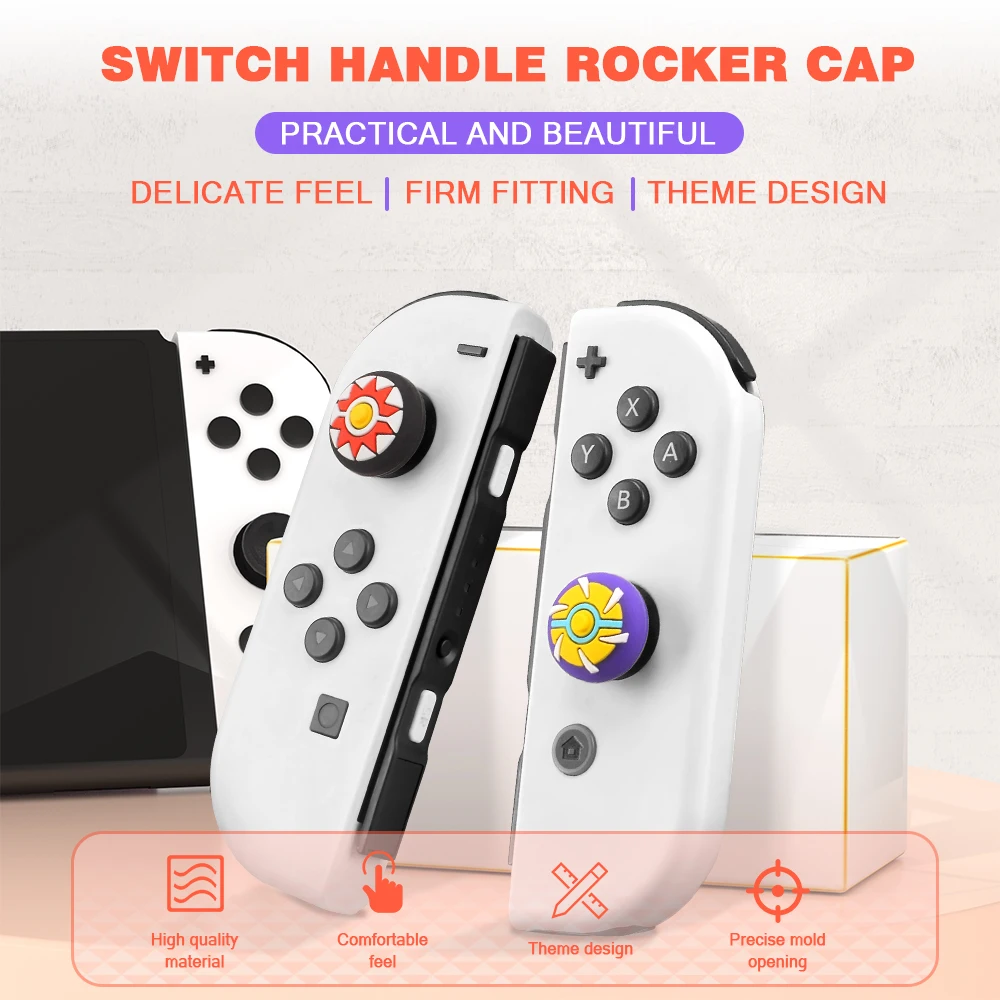 Sports Thumb Grip Compatible with Nintendo Switch/Switch OLED/Switch Lite Console, Soft Silicone Analog Stick Button Cover