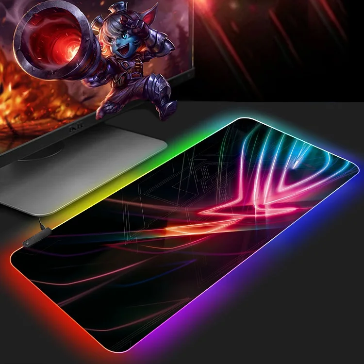 OEM ODM World Map RGB LED Large XXL Mouse Pad Custom Printing Big Desk Pad Gaming Mouse Mat For Gaming Players