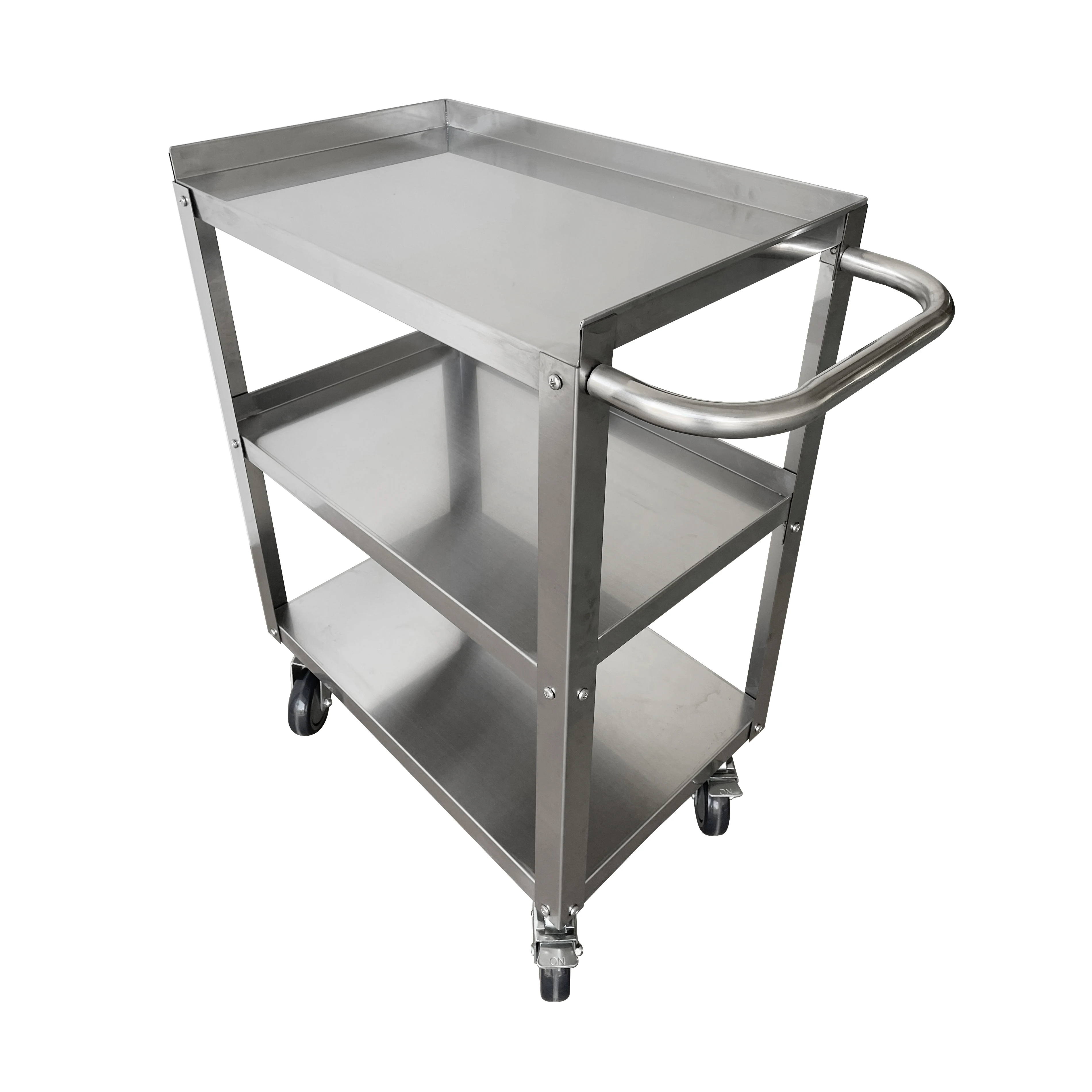 Jincheng High quality Food and Beverage Solid Stainless steel 3 Tiers Commercial Customised Kitchen Trolley Utility cart