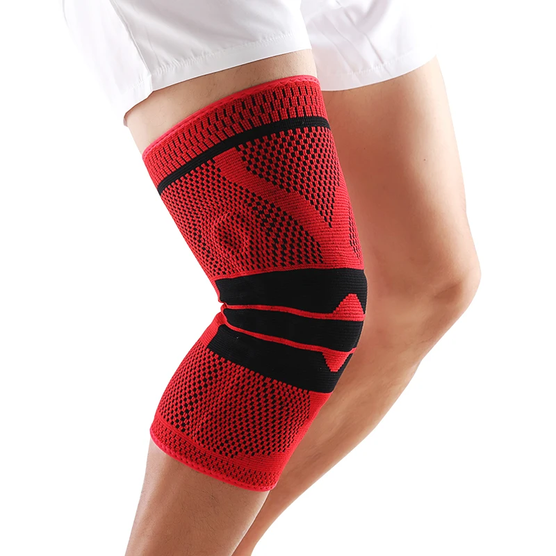 Custom Logo Factory Direct Sale Air Permeability Sports Protective Knitted Elastic Knee Support Nylon Knee Compression Sleeve