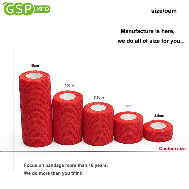 Custom Cohesive Wrap Dressing/self cohesion Adhesive Bandages adhesion bandages elastic  Wrap